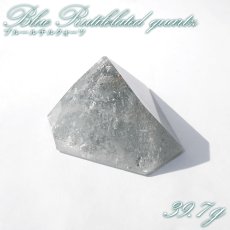 画像1: ブルールチルクォーツ ポリッシュ 39.7g ブラジル産 【一点もの】Blue Rutilelated quartz 希少 原石 藍針水晶 浄化 お守り 天然石 パワーストーン カラー (1)