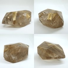 画像2: ルチルクォーツ 原石 ポリッシュ 203g ブラジル産 【 一点もの 】 Rutile quartz 希少 針水晶 ゴールド ルチル 鉱物 浄化 お守り オブジェ 幸運 開運 天然石 パワーストーン (2)