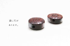 画像3: 【一粒売り】 ウッドビーズ 長寿 紫檀 ローズウッド 約16mm 品番： 10965 天然木 風水 ハンドメイド アクセサリーパーツ ナチュラル (3)