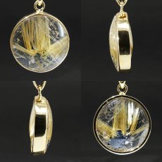 画像2: タイチンルチルクォーツ ペンダントトップ  SV925 ブラジル産【一点もの】Taichin rutile 希少 針水晶 スターバーストルチル ゴールド 浄化 お守り 天然石 パワーストーン (2)