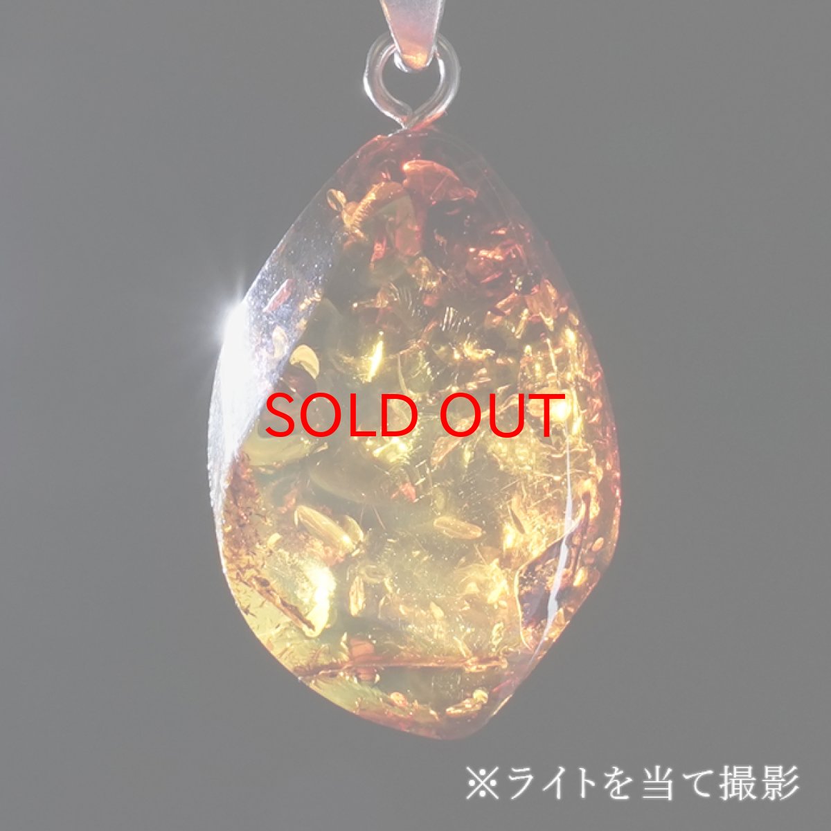 画像3: アンバー ペンダントトップ SV925 リトアニア産 【一点もの】 Amber 琥珀 内包物 植物 天然石 パワーストーン カラーストーン (3)