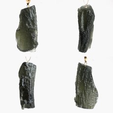 画像2: モルダバイト ペンダントトップ K18 チェコ産 ラフ 原石【一点もの】Moldavite 日本製 自社製 モルダヴ石 希少 レア 浄化 天然石 パワーストーン カラーストーン (2)