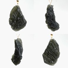 画像2: モルダバイト ペンダントトップ K18 チェコ産 ラフ 原石【一点もの】Moldavite 日本製 自社製 モルダヴ石 希少 レア 浄化 天然石 パワーストーン カラーストーン (2)