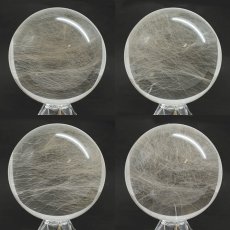 画像2: ルチルクォーツ 丸玉 90mm ブラジル産 スフィア 【 一点もの 】 Rutile quartz 希少 針水晶 ルチル 鉱物 浄化 お守り 風水 オブジェ 幸運 開運 運気 天然石 パワーストーン (2)
