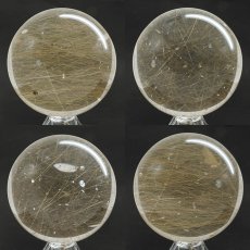 画像2: ルチルクォーツ 丸玉 95mm ブラジル産 スフィア 【 一点もの 】 Rutile quartz 希少 針水晶 ルチル 鉱物 浄化 お守り 風水 オブジェ 幸運 開運 運気 天然石 パワーストーン (2)