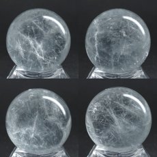 画像2: ブルールチルクォーツ 丸玉 30mm ブラジル産 【一点もの】Blue Rutilelated quartz 希少 スフィア 藍針水晶 浄化 お守り 天然石 パワーストーン カラーストーン (2)