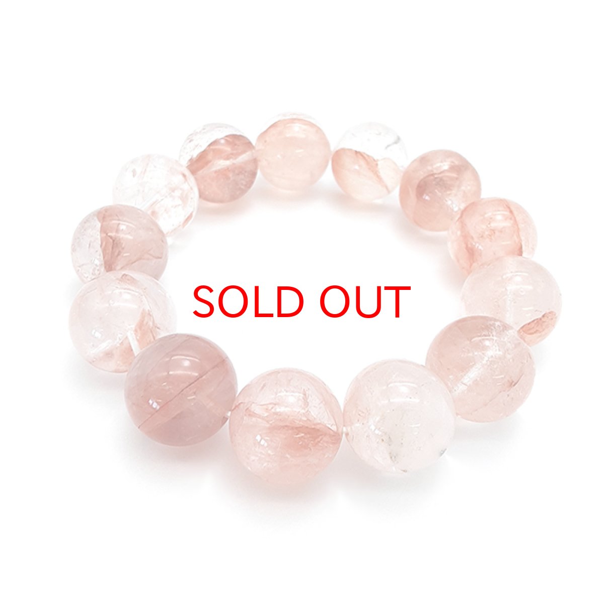 画像2: マニカラン水晶 ブレスレット ヒマラヤ産 16mm玉 淡色 ピンク 浄化 (2)