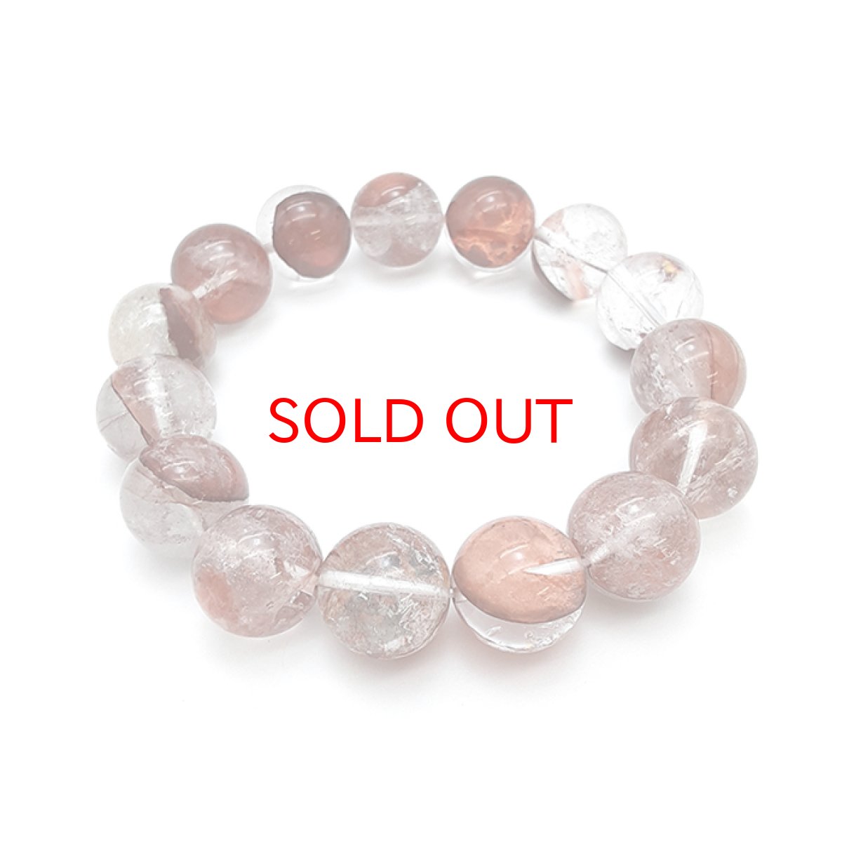 画像2: マニカラン水晶 ブレスレット ヒマラヤ産 14mm玉 濃色 ピンク 浄化 (2)