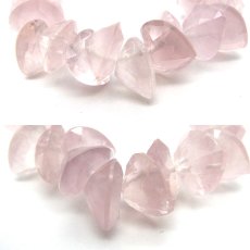 画像2: ローズクォーツハートカットブレスレット Rosequartz HeartcutBracelet 12mm  マダガスカル産 天然石 パワーストーン ギフト プレゼント 紅石英 バラ石英 (2)