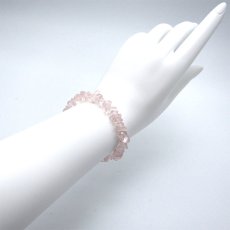 画像3: ローズクォーツハートカットブレスレット Rosequartz HeartcutBracelet 8mm  マダガスカル産 天然石 パワーストーン ギフト プレゼント 紅石英 バラ石英 (3)