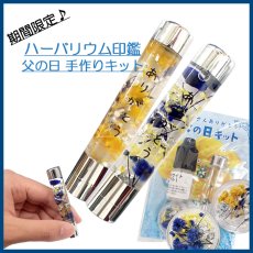 画像1: 新商品 【メール便送料無料】ハーバリウム印鑑【父の日キット】  おしゃれな はんこ ハンコ 判子 手作り ハンドメイド お家で作ろう ハーバリウム プレゼント  【メッセージカード有】 (1)