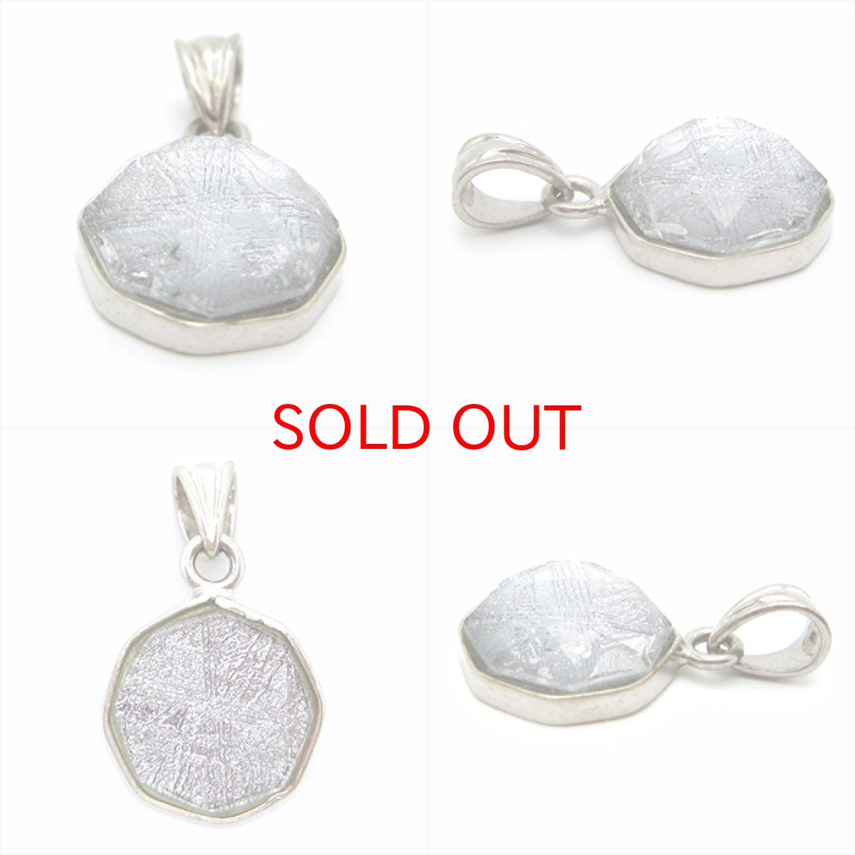 画像2: 【BLACK FRIDAY対象】 【送料無料】ギベオン ペンダント トップ シルバー 八角形型 12mm 宇宙のパワー 隕石 チャネリング 浄化 (2)