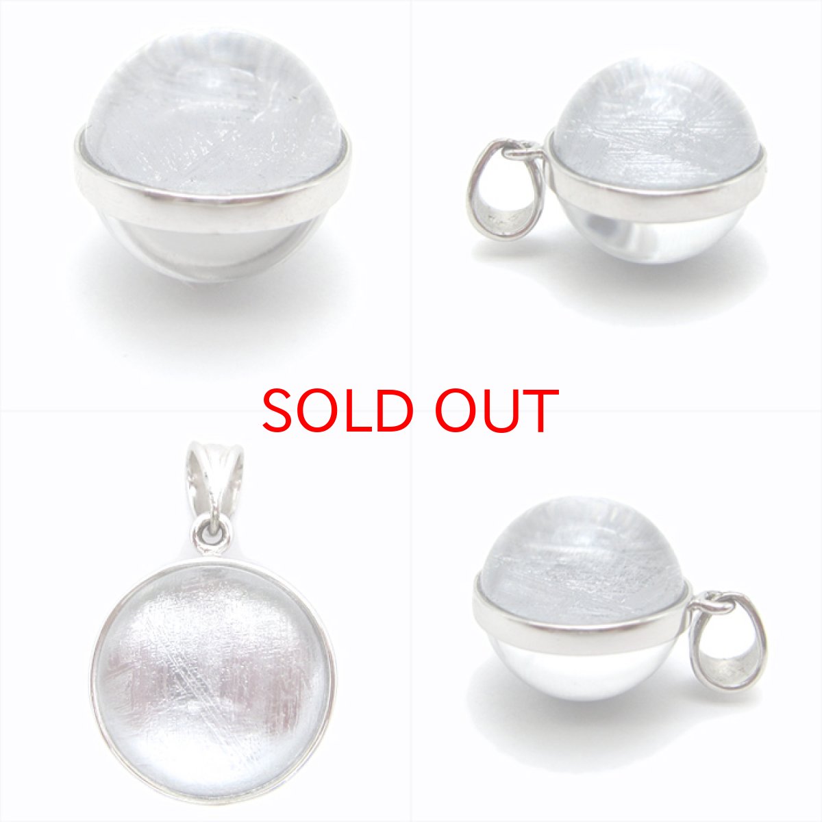 画像2: 【送料無料】ギベオン ペンダント トップ シルバー 丸玉型 16mm 宇宙のパワー 隕石 チャネリング 浄化 (2)