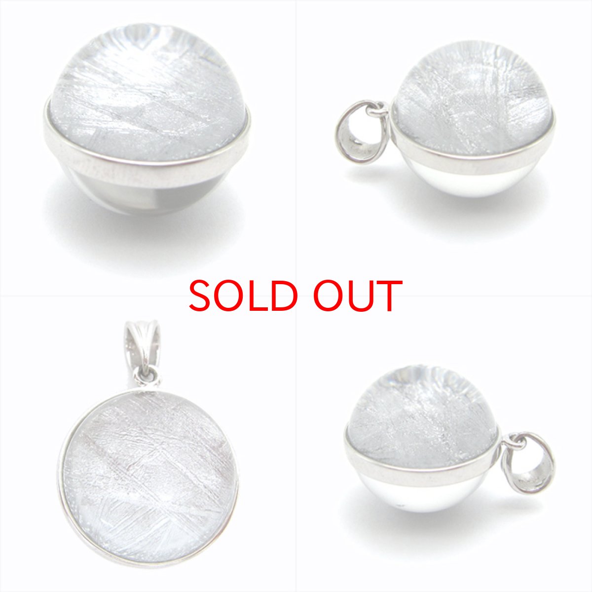 画像2: 【送料無料】ギベオン ペンダント トップ シルバー 丸玉型 17mm 宇宙のパワー 隕石 チャネリング 浄化 (2)