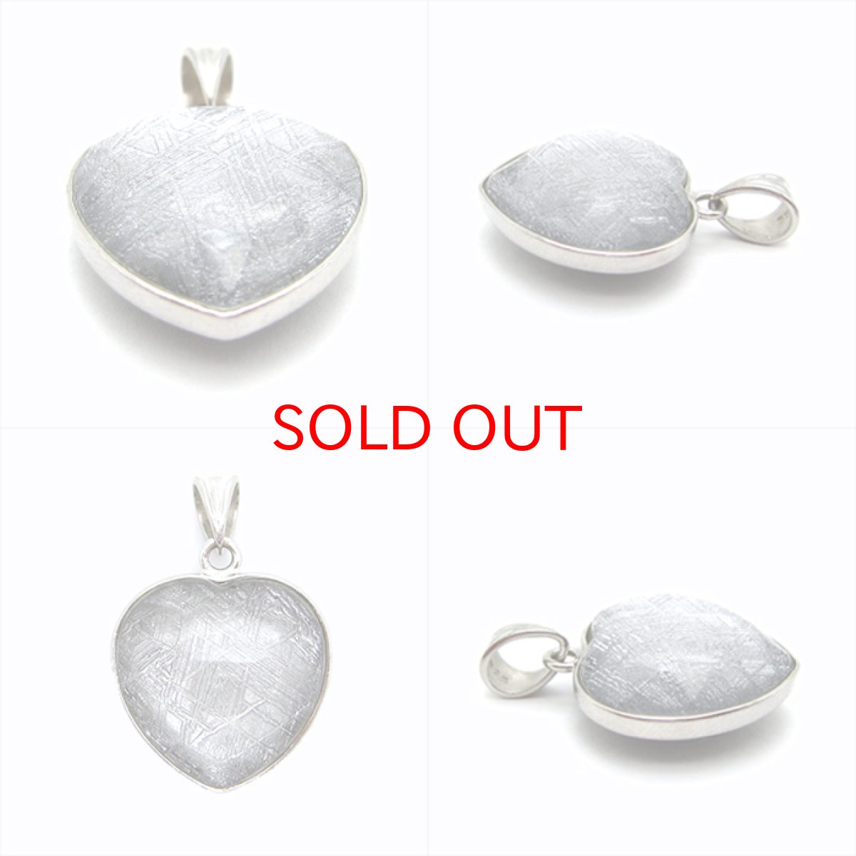 画像2: 【送料無料】ギベオン ペンダント トップ シルバー ハート型 18mm 宇宙のパワー 隕石 チャネリング 浄化 (2)