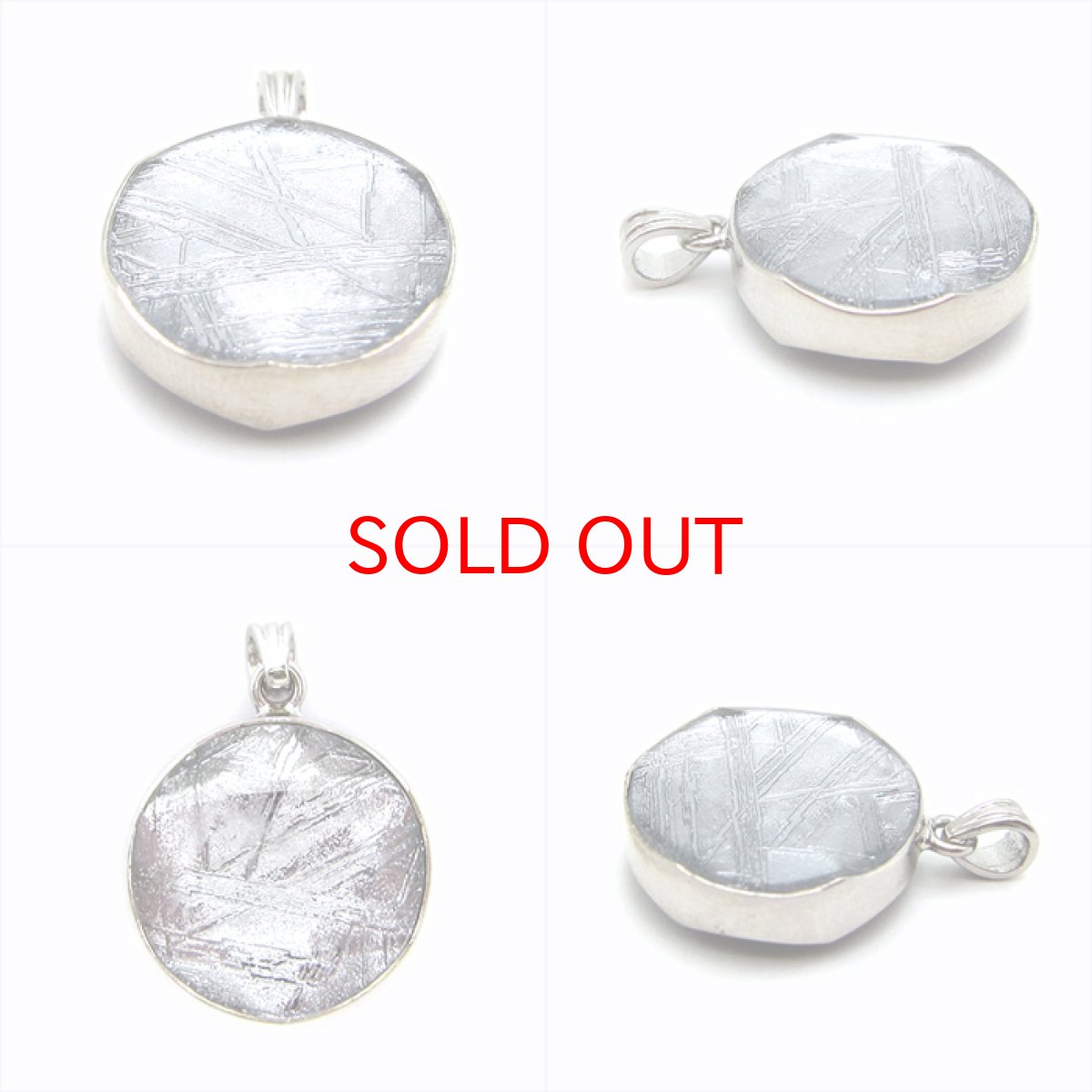 画像2: 【送料無料】ギベオン ペンダント トップ シルバー 丸カット型 18mm 宇宙のパワー 隕石 チャネリング 浄化 (2)