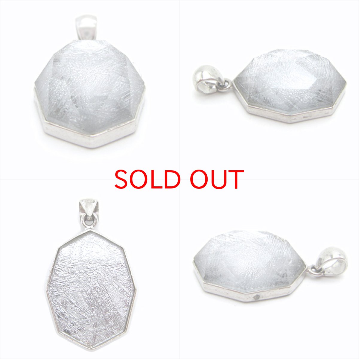 画像2: 【BLACK FRIDAY対象】 【送料無料】ギベオン ペンダント トップ シルバー 八角形カット型 15×20mm 宇宙のパワー 隕石 チャネリング 浄化 (2)