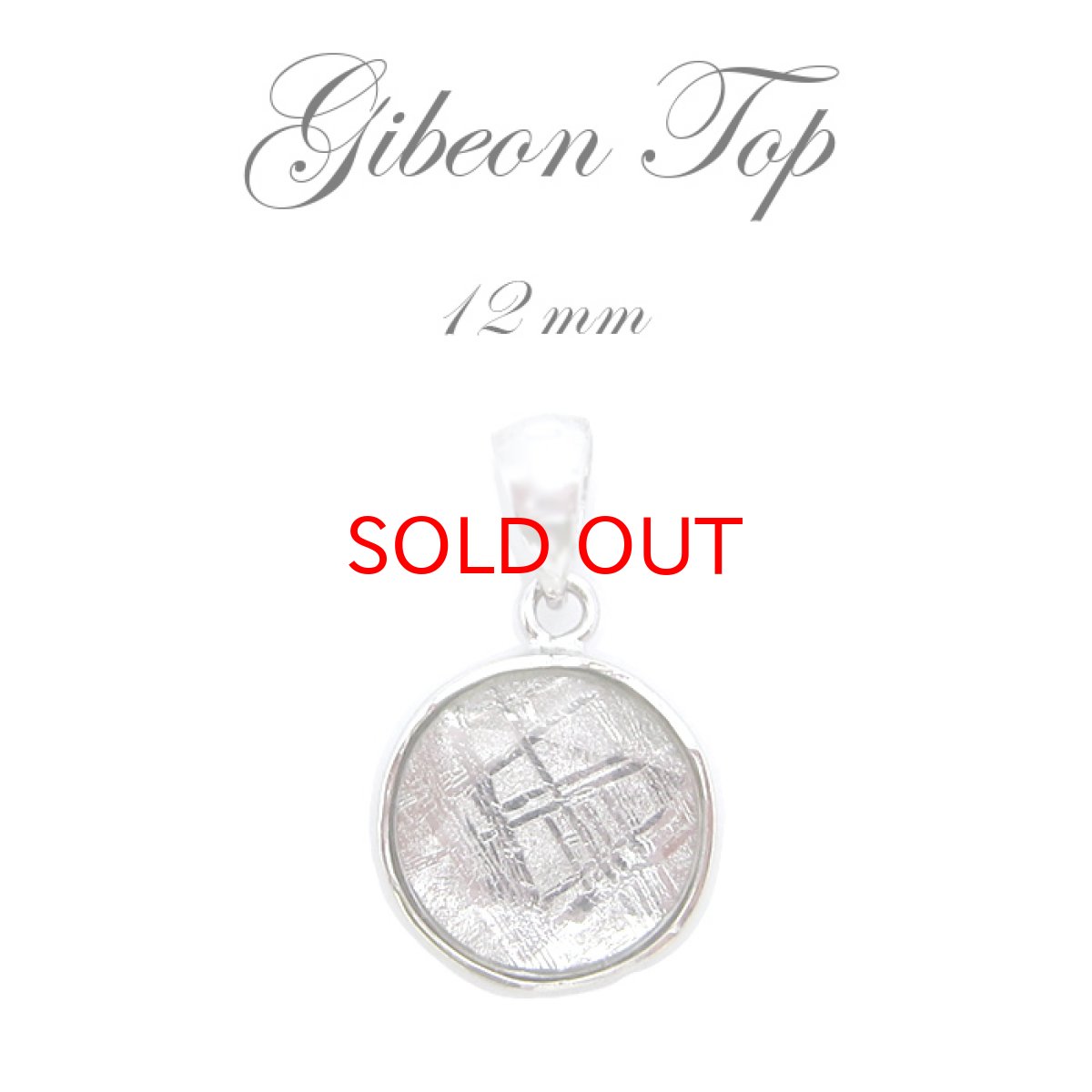 画像1: 【大決算セール 30%OFF】 【送料無料】ギベオン ペンダント トップ シルバー 丸カット型 12mm 宇宙のパワー 隕石 チャネリング 浄化 (1)