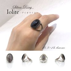 画像1: 【送料無料】アイオライトリング アイオライト Iolite 菫青石 マダガスカル産リング シルバーリング フリーサイズ 13号 天然石 メンズリング レディースリング ユニセックス シルバー インパクト 指輪 ring (1)