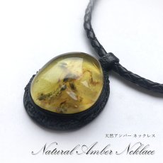 画像1: 【一点物】 天然琥珀 アンバー  茶色 ブラウン 黄色 イエロー ネックレス 首飾り necklace  植物の化石 樹脂の化石 リトアニア産 長寿 太陽 天然石 パワーストーン amber【送料無料】 (1)