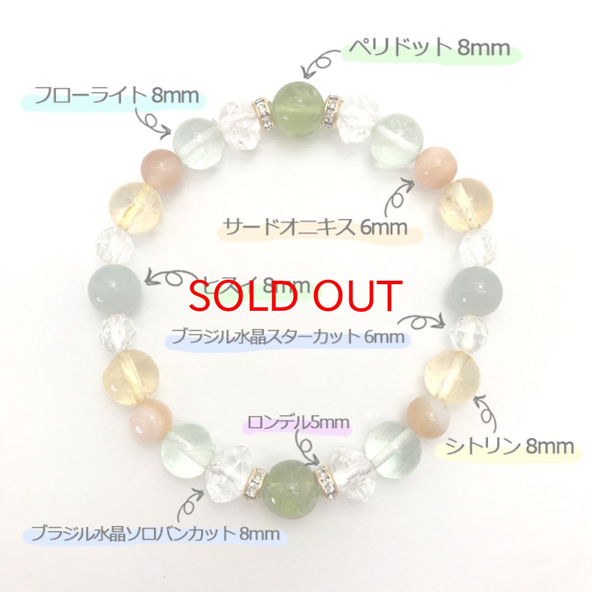 画像3: 【8月誕生石】 オリジナル ブレスレット  デザインブレスレット  天然石 フローライト サードオニキス シトリン 翡翠 ひすい ヒスイ 水晶 8月 八月 august 誕生日 誕生日プレゼント バースデープレゼント バースデー birthday ギフト (3)