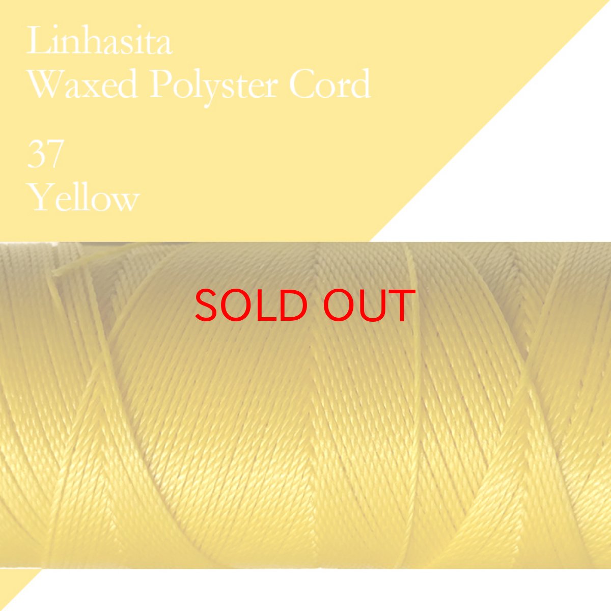 画像1: ワックスコード LINHASITA社製 イエロー/太さ0.75mm 長さ約228m/ ロウ引き紐 #37 (1)
