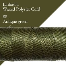 画像1: ワックスコード LINHASITA社製 アンティークグリーン/太さ1.0mm 長さ約160m/ ロウ引き紐 #88 (1)