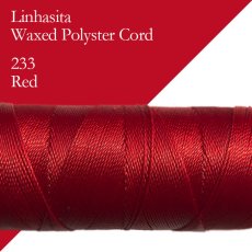 画像1: ワックスコード LINHASITA社製 レッド/太さ0.75mm 長さ約228m/ ロウ引き紐 #233 (1)