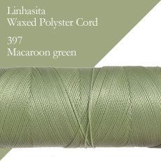 画像1: ワックスコード LINHASITA社製 マカロングリーン/太さ0.75mm 長さ約228m/ ロウ引き紐 #397 (1)