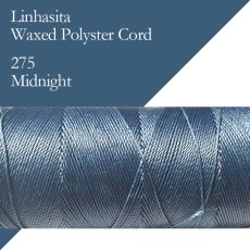 画像1: ワックスコード LINHASITA社製 ミッドナイト/太さ0.75mm 長さ約228m/ ロウ引き紐 #275 (1)