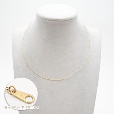 画像3: K18 ゴールド 形状記憶 ネックレス 日本製 レディース k18 0.7mm幅 40cm スライドピン式  デザインネックレス プレゼント necklace 天然石 パワーストーン (3)