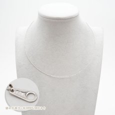 画像3: K18 ホワイト 形状記憶 ネックレス 日本製 レディース k18WG 0.7mm幅 45cm スライドピン式  デザインネックレス プレゼント necklace 天然石 パワーストーン (3)