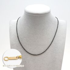 画像3: ブラックダイヤモンドネックレス K18 黒金剛石 Black Diamond 一連ネックレス 黒色 アフリカ産 ネックレス necklace 天然石 パワーストーン 【送料無料】 (3)