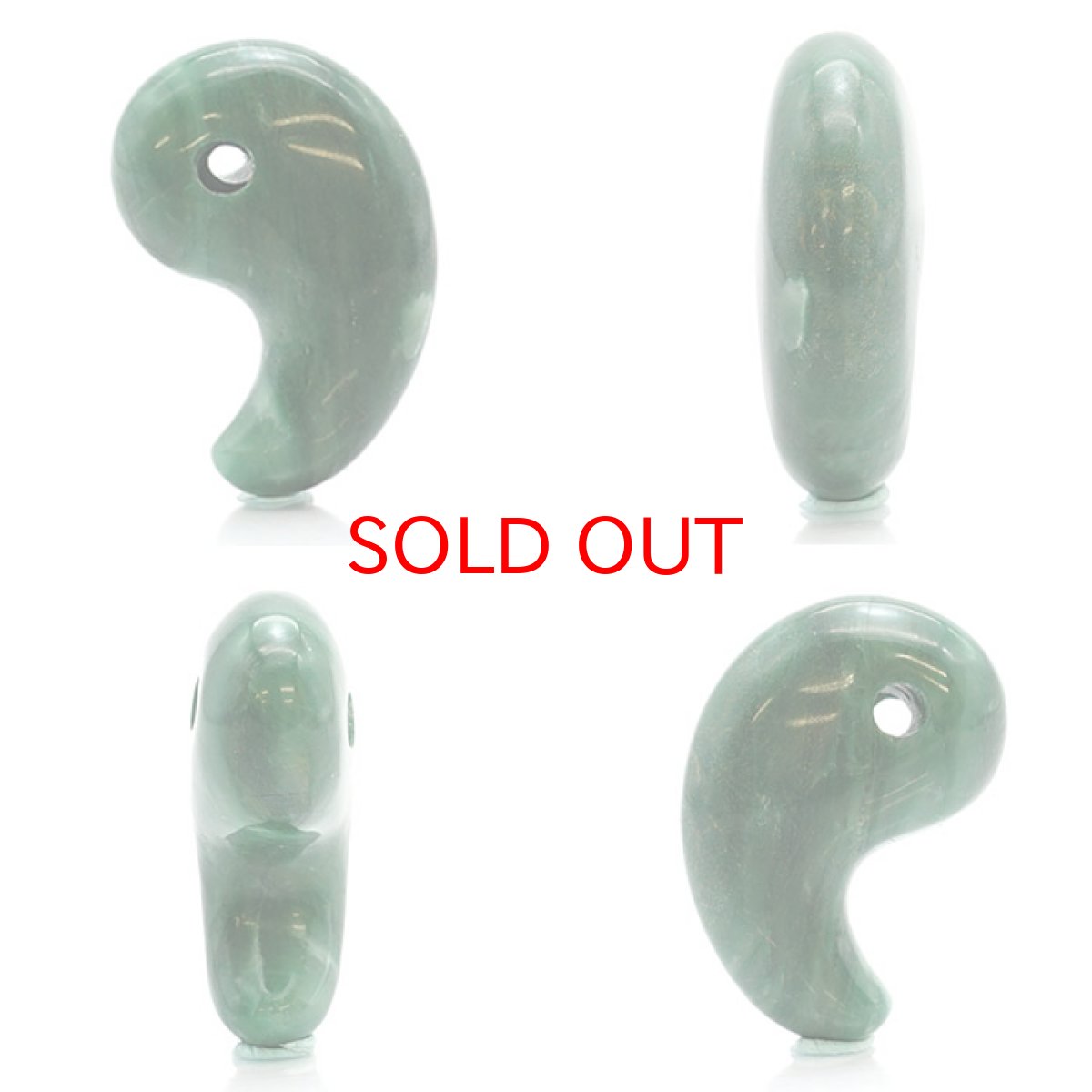 画像2: ナミビア翡翠 勾玉 大 ナミビア産 namibian Jade パワーストーン 天然石 お守り (2)