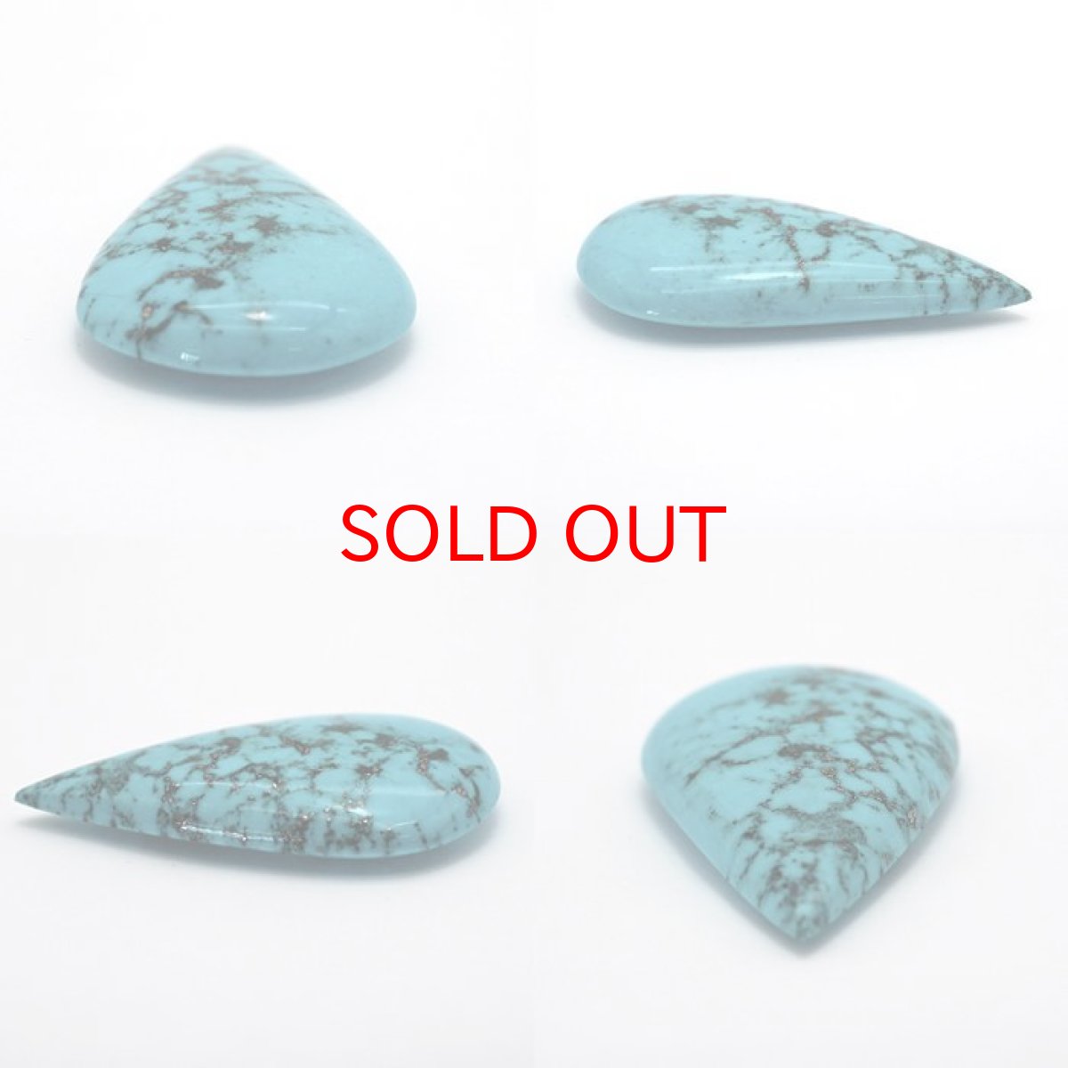 画像2: アメリカ ターコイズ トルコ石 アメリカ産 しずく型 61.90ct 【 一点物】 裸石 癒し ヒーリング リラックス 絆 友情 恋愛運 家庭運 パワーストーン 【 送料無料 】 (2)