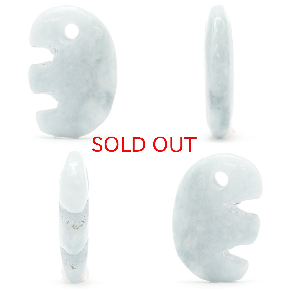 画像2: 【SALE20%OFF】 【一点物】 【希少】 糸魚川ブルー翡翠 獣型勾玉 9.25ct 新潟県 横川産 幸運 ひすい ヒスイ 国石 パワーストーン 天然石 硬玉 ジェダイド  5月誕生石 糸魚川ひすい 健康運 お守り (2)