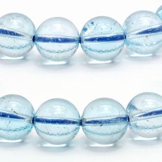 画像2: ブルートパーズ ブレスレット  ブラジル産 【 一点もの 】 ブレス 丸玉 10mm トパーズ Bluetopaz 天然石 パワーストーン 浄化 お守り 誕生石 【 送料無料 】 (2)