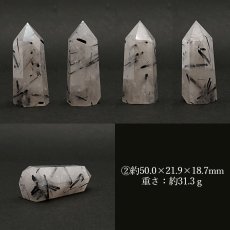 画像3: ブラックトルマリン インクォーツ ポイント 原石 六角柱 【 一点もの 】ブラックルチル Black Rutile Quartz ブラジル産 黒針水晶 浄化 空間 リフレッシュ パワーチャージ  天然石 パワーストーン (3)