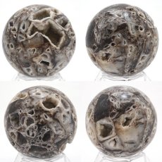 画像2: スファレライト 丸玉 塊 ジオード 59.7mm 【 一点物 】Sphalerite 閃亜鉛鉱 せんあえんこう スペイン産 原石 天然石 (2)