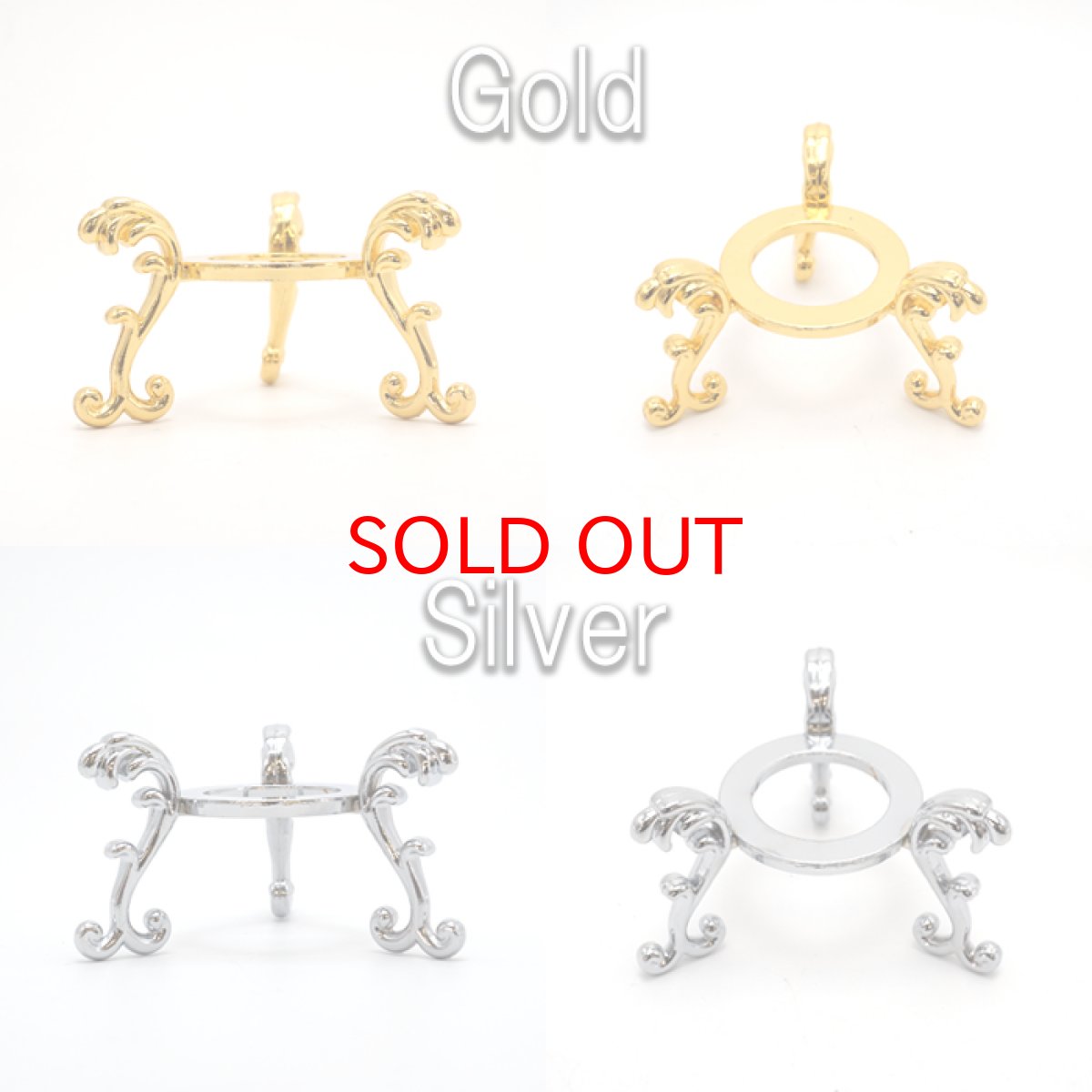 画像3: 唐草 丸玉台 Mサイズ 真鍮製 台座 開運グッズ 風水 インテリア 天然石 パワーストーン (3)