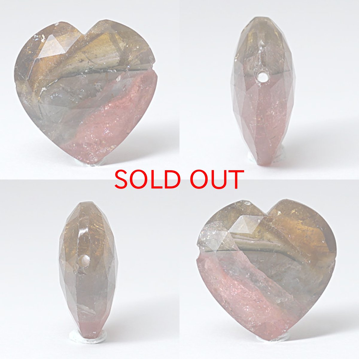 画像2: 【20%OFFセール】 天然石 ハート型ビーズ ウォーターメロントルマリン 16×16mm マダガスカル産【 数量限定 】ハート型 横穴貫通 穴あき ビーズ ハート オリジナルアクセアリー ハンドメイド材料 【  一粒売り 】 パワーストーン お守り 浄化 (2)