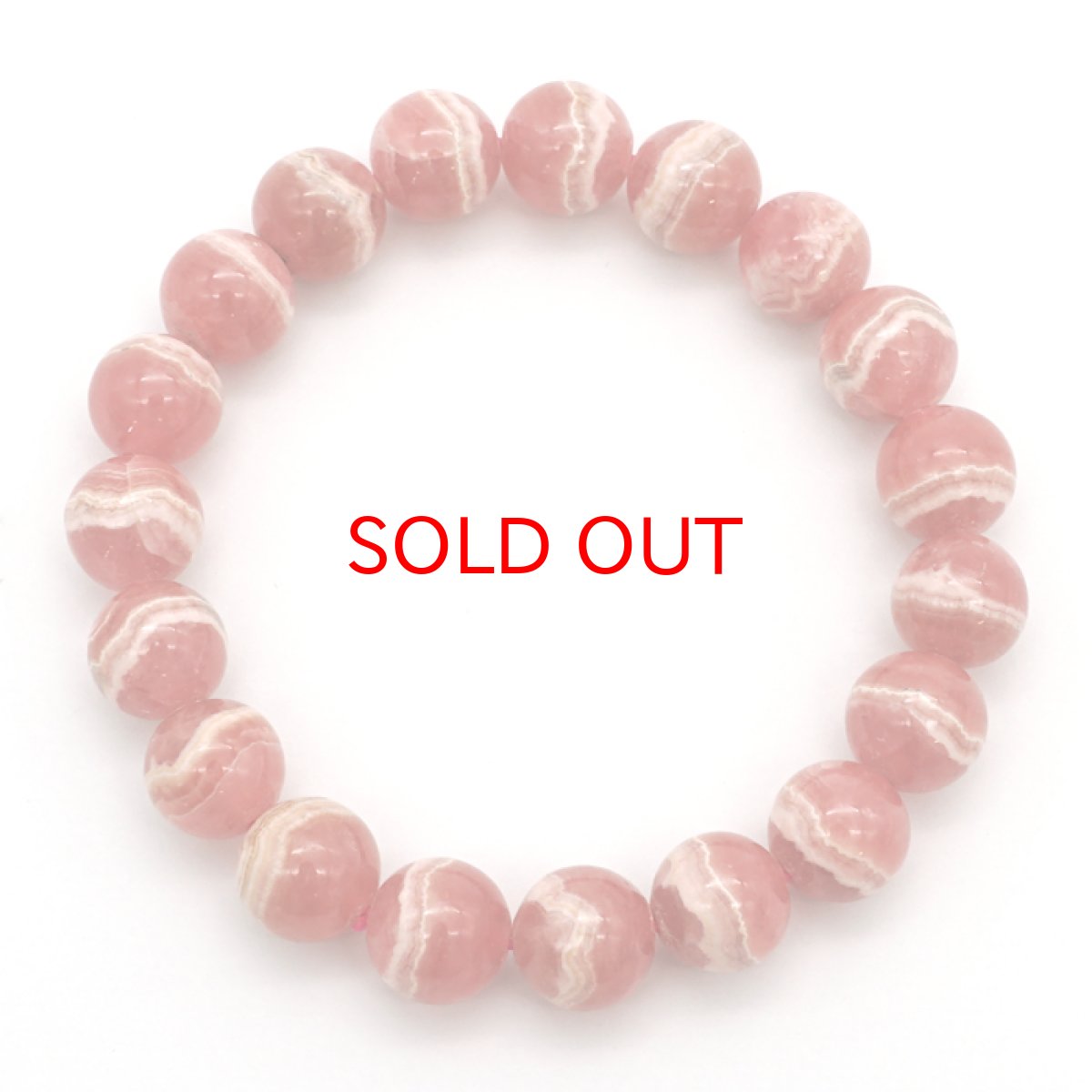 画像3: 【 一点もの 】 インカローズ ブレスレット  アルゼンチン産 ロードクロサイト ブレス 丸玉 10.5mm Inca Rose Rhodochrosite バラ色 天然石 パワーストーン (3)
