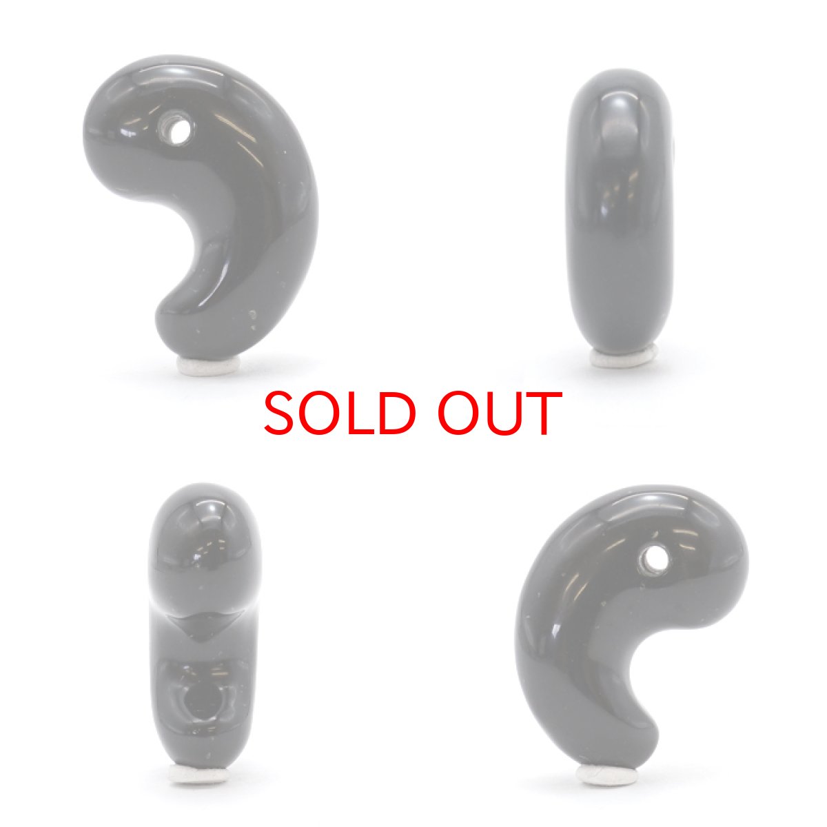 画像2: 【BLACK FRIDAY対象】 【 日本の石 】 サヌカイト 勾玉 25mm 香川県産 Sanukite お守り 浄化 天然石 パワーストーン 日本銘石 (2)