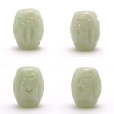 画像2: 【 一粒売り 】 翡翠  ビーズ 彫り物 約13mm ミャンマー産 Jade Jadeite ひすい ヒスイ お守り 天然石 パワーストーン 日本製 (2)