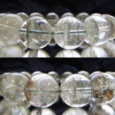 画像2: 【 一点もの 】 グリーンファントム ブレスレット  ブラジル産 水晶 ブレス 丸玉 16.5mm 天然石 パワーストーン 金運 (2)