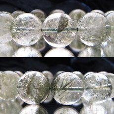 画像2: 【 一点もの 】 グリーンファントム ブレスレット  ブラジル産 水晶 ブレス 丸玉 15mm 天然石 パワーストーン 金運 (2)