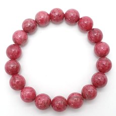 画像3: ロードナイトシリカブレスレット ブレス ブラジル産 丸玉 11mm 【 一点もの 】Rhodonite バラ色 天然石 パワーストーン 【送料無料】 (3)