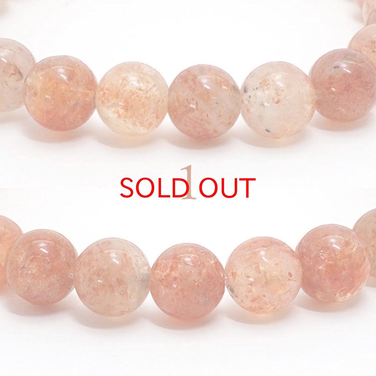 画像2: マルチサンストーン ブレスレット 8mm玉 インド産 【 一点もの 】 Sun Stone 日長石 キラキラ オレンジ色  お守り 浄化 天然石 パワーストーン 【送料無料】 (2)