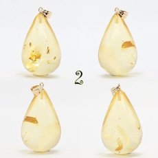 画像4: 天然琥珀 アンバー ペンダント K18 トップ ドロップ型  ネックレス 【一点物】 (4)