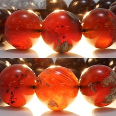 画像3: タイガーアンバー ブレスレット インドネシア産 丸玉 18mm 【 一点もの 】amber アンバー スマトラ琥珀 植物の化石 天然石 パワーストーン (3)